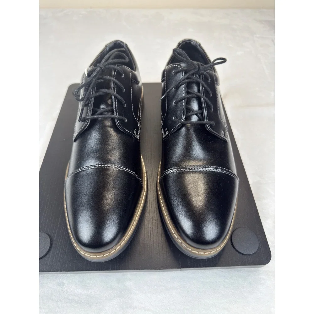 Nunn Bush Westfield Mens Black Cap Toe Oxford Dress Shoes Size 9 M New Gel Work